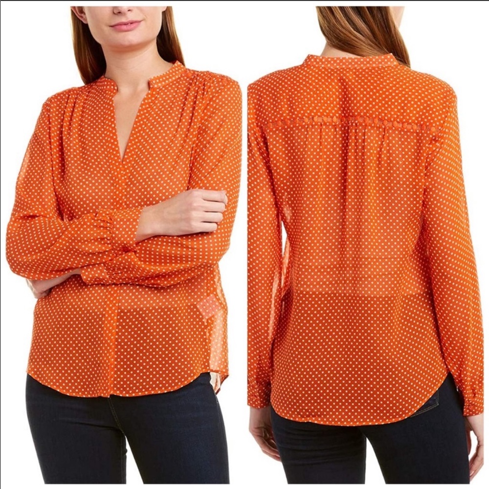 - joie- Mintee G Silk Blouse in warm terra-cotta